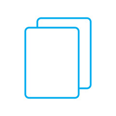 Add new tab, slide, or section line art vector icon. Blue Dublicate, boxes mini line, icon. Blue Copy icon vector isolated on white background. Blue Copy vector. Blue copy duplicate layer icon.