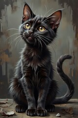 Obraz premium AI un bellissimo gattino nero 01