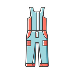 Stylish Blue and Coral Work Overalls for Professionals and Workers