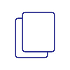 Add new tab, slide, or section line art vector icon. Blue Dublicate, boxes mini line, icon. Blue Copy icon vector isolated on white background. Blue Copy vector. Blue copy duplicate layer icon.