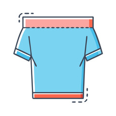 Simple Blue Short Sleeve TShirt Design Template for Fashion and Apparel