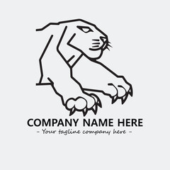 Phanter illustration black and white for logo company vector image
