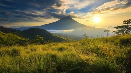 Obraz premium the charm of the beauty of the mountain and its surroundings