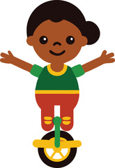 Korean girl spinning on a hoverwheel 