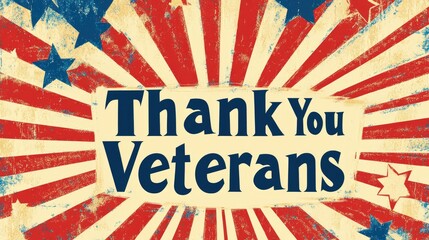 Honoring Heroes: "Thank You Veterans" with a Bold Stars and Stripes Theme