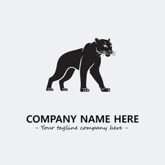 Phanter illustration black and white for logo company vector image
