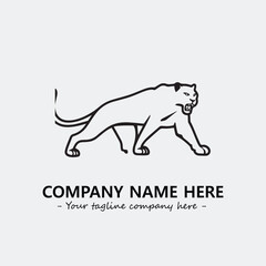 Phanter illustration black and white for logo company vector image
