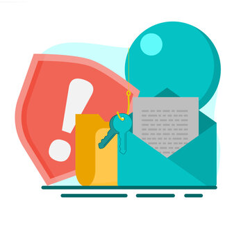 security concept: key, shield, envelope clip art preview