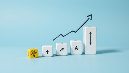 Business growth strategy office infographic modern workspace top view data visualization