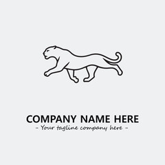 Phanter illustration black and white for logo company vector image
