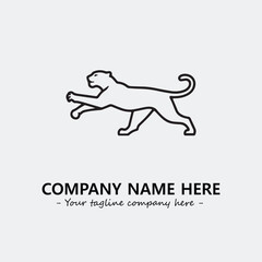 Phanter illustration black and white for logo company vector image
