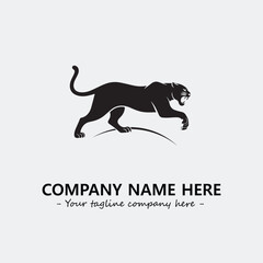 Phanter illustration black and white for logo company vector image
