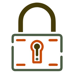 Colorful Lock Icon on White Background - Simple Design for Security Websites and Graphics