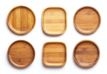 Wooden plates, various shapes