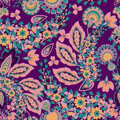 Paisley Seamless pattern traditional Asian design. Vector pattern for textile design and fabrics, fashionable and delicate.