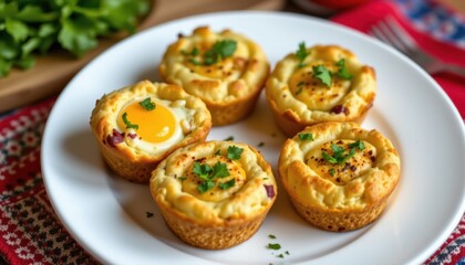 Delicious egg muffins recipe to enjoy at home cozy kitchen food art breakfast delight close-up view