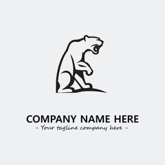 Phanter illustration black and white for logo company vector image
