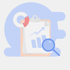  Buy and sell chart illustration. Cash investment concept, exchange with financial investments. Trade report icon vector illustration.