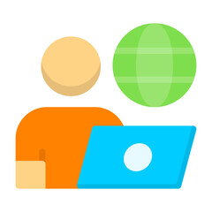 Remote Work Flat Flat Icon