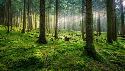 Fototapeta premium Mossy green forest