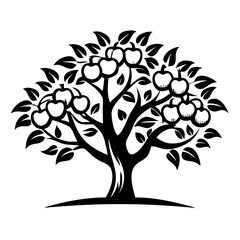 Obraz premium Apple Tree Silhouette Design for Nature Lovers and Creative Projects
