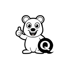 Fototapeta premium coloring alphabet for kids Letter Q