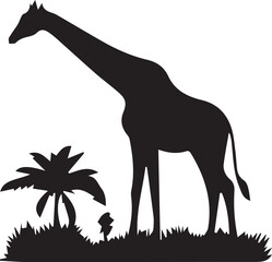 Giraffe silhouette vector EPS