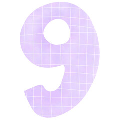 Number nine cute purple 