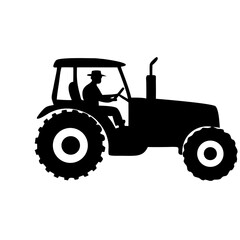 Obraz premium Farmer Driving Tractor Vector Illustration for Agricultural Themes and Designs