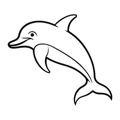 Fototapeta premium Download Graceful Dolphin Silhouette Usa Vector Line Art, United States Vector Logo Icon, Stock Image On White Background, Graphic Element, Clipart Svg File For Design.