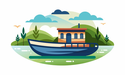 Download Riverboat Silhouette Vector Illustration Svg File For Design.
