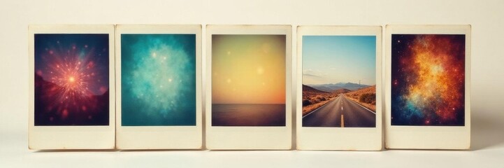 Stacked vintage & modern Polaroid frames, isolated ,  memory,  piles,  photography