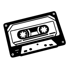 Naklejka premium Retro Audio Cassette Tape Illustration Ideal for Vintage Designs and Creative Projects