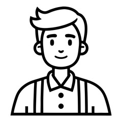 Obraz premium Happy Young Man with Suspender Outfit Stylish Portrait for Illustrations and Design Projects