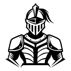 Obraz premium Elegant Knight Armor Vector Design for Tattoo Art and Fantasy Illustrations