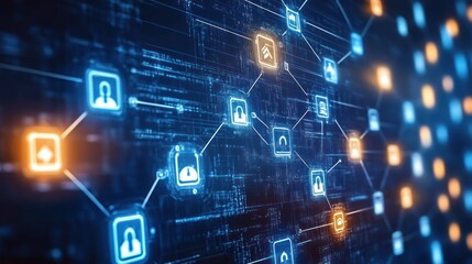 Global Network Data Flow, Digital Connections, Server,  Cybersecurity, Background, Technology, Abstract, Illustration