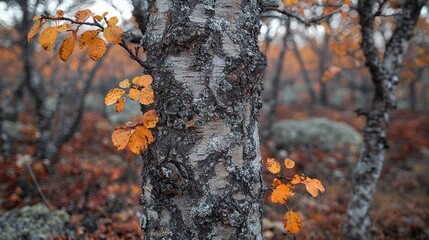 Autumnal Birch Forest: A Serene Embrace of Golden Hues