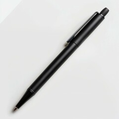Sleek Matte Black Pen on White Background - Minimalist Design and Elegant Writing Tool for Office or Creative Use