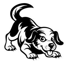 Obraz premium Playful Cartoon Dog Illustration Ideal for Children's Books and Fun Designs