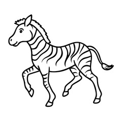 Playful Cartoon Zebra Illustration for Coloring Books and Fun Designs