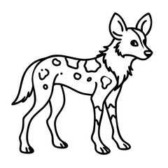Obraz premium Stylized African Wild Dog Vector Illustration for Coloring Books and Tattoo Designs