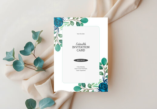 Modern Wedding Invitation Mockup Layout