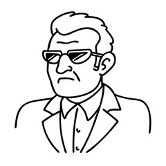 Obraz premium Vintage Character Design of a Cool Man with Sunglasses for Art Projects and Illustrations