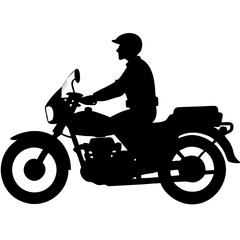 Fototapeta premium Motorcycle Rider Silhouette Graphic for Tattoo Design and Coloring Book Illustration