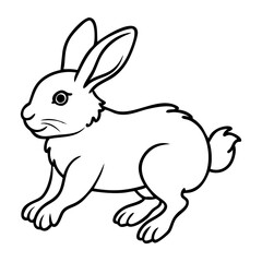 Fototapeta premium Cute Cartoon Bunny Adorable Rabbit Character for Coloring Books and Illustrations