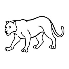 Obraz premium Stylized Vector Illustration of a Panther Walking Suitable for Tattoo Designs and More