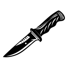 Obraz premium Stylish Black Knife Design Ideal for Tattoo and Graphic Artwork Applications
