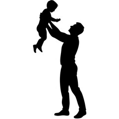 Heartwarming Father and Child Silhouette Represents Love Joy and Family Bonding for Decor