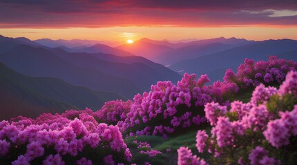 sunset in the mountains