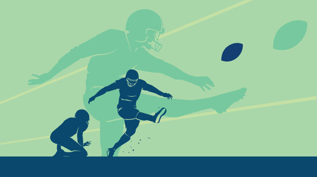 Premium Illustration of american football players do kickoff best for your digital graphic and print	